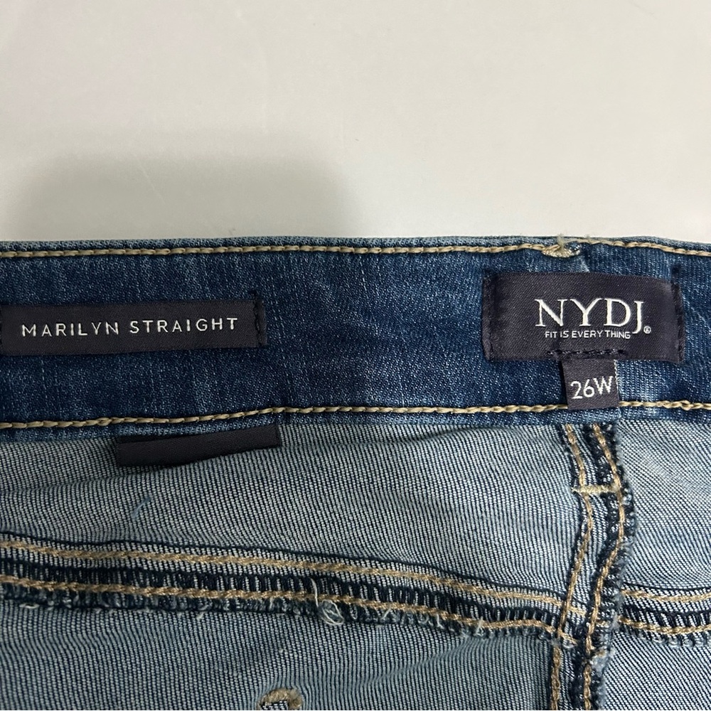 NYDJ Marilyn Straight Ankle Jeans Women’s Plus Size 26W Distressed Stretch Denim - Picture 7 of 10